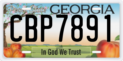 GA license plate CBP7891