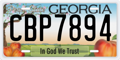 GA license plate CBP7894