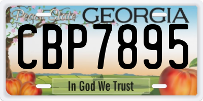 GA license plate CBP7895