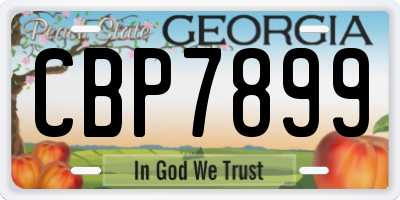 GA license plate CBP7899