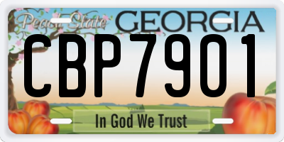 GA license plate CBP7901