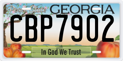 GA license plate CBP7902