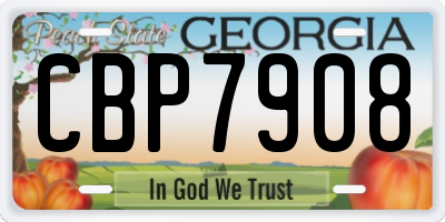GA license plate CBP7908