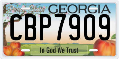 GA license plate CBP7909