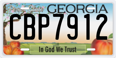 GA license plate CBP7912