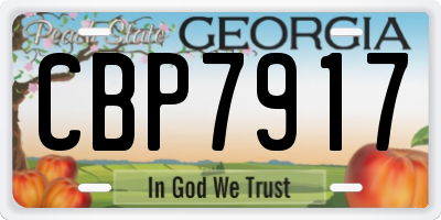 GA license plate CBP7917
