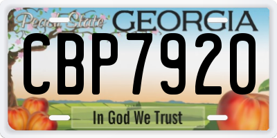 GA license plate CBP7920