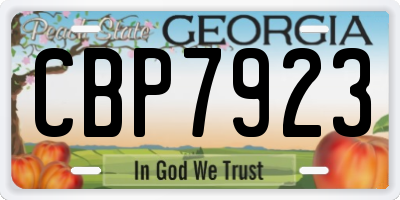 GA license plate CBP7923