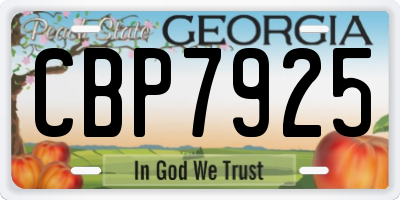 GA license plate CBP7925