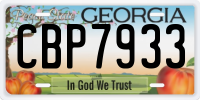 GA license plate CBP7933