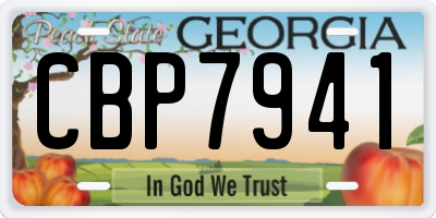 GA license plate CBP7941