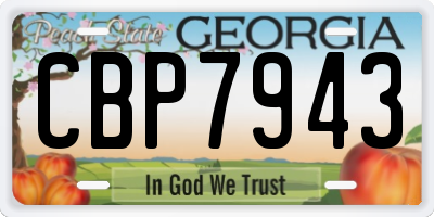 GA license plate CBP7943