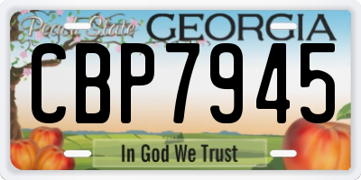 GA license plate CBP7945