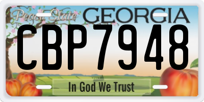 GA license plate CBP7948