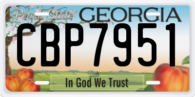 GA license plate CBP7951