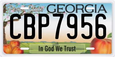 GA license plate CBP7956