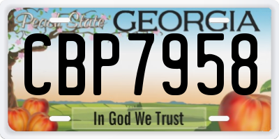 GA license plate CBP7958