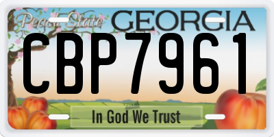 GA license plate CBP7961