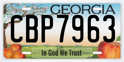 GA license plate CBP7963