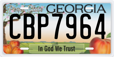 GA license plate CBP7964