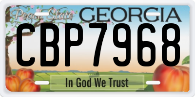 GA license plate CBP7968