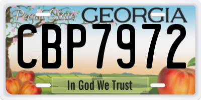 GA license plate CBP7972