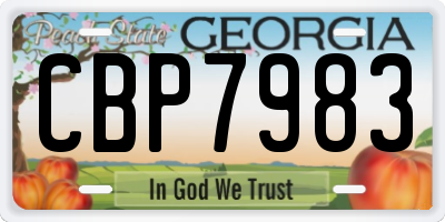 GA license plate CBP7983