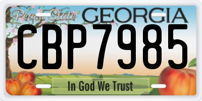 GA license plate CBP7985
