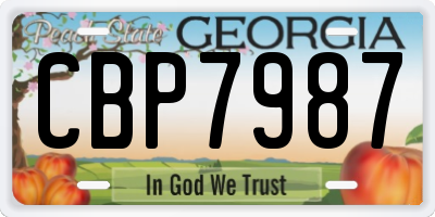 GA license plate CBP7987