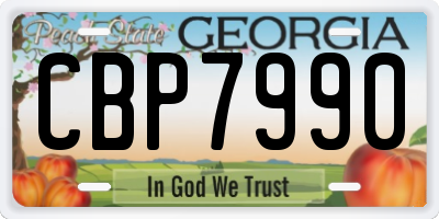 GA license plate CBP7990