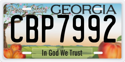 GA license plate CBP7992