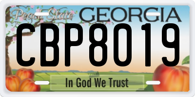 GA license plate CBP8019