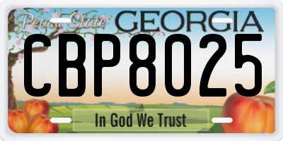 GA license plate CBP8025