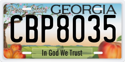 GA license plate CBP8035