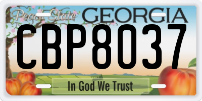 GA license plate CBP8037