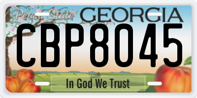 GA license plate CBP8045