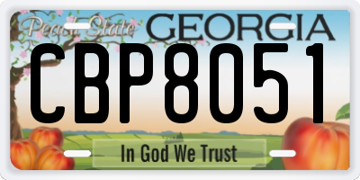 GA license plate CBP8051