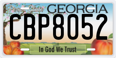 GA license plate CBP8052