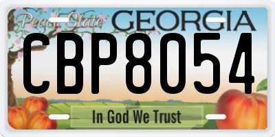 GA license plate CBP8054