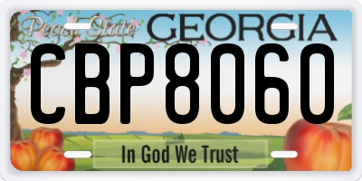 GA license plate CBP8060