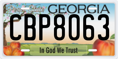 GA license plate CBP8063