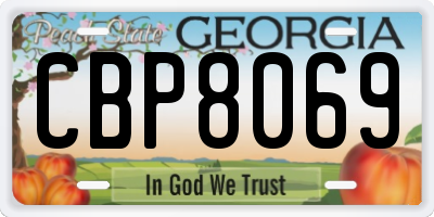 GA license plate CBP8069