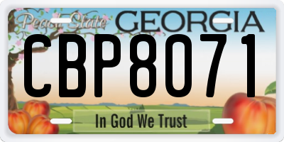 GA license plate CBP8071