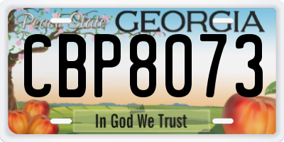 GA license plate CBP8073
