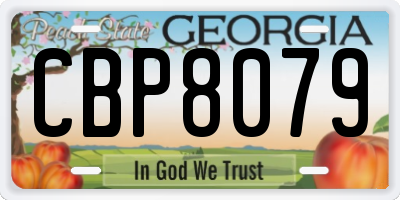 GA license plate CBP8079