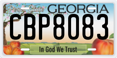 GA license plate CBP8083