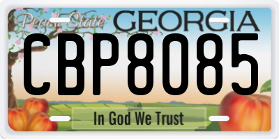 GA license plate CBP8085