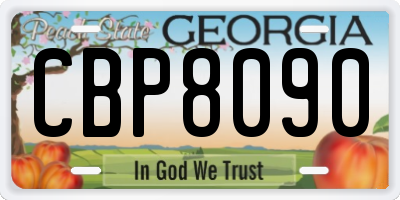 GA license plate CBP8090