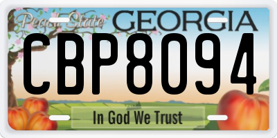 GA license plate CBP8094