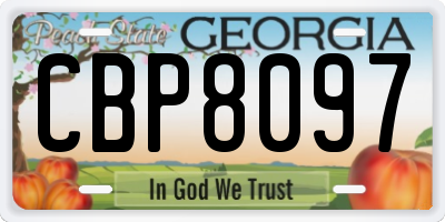 GA license plate CBP8097
